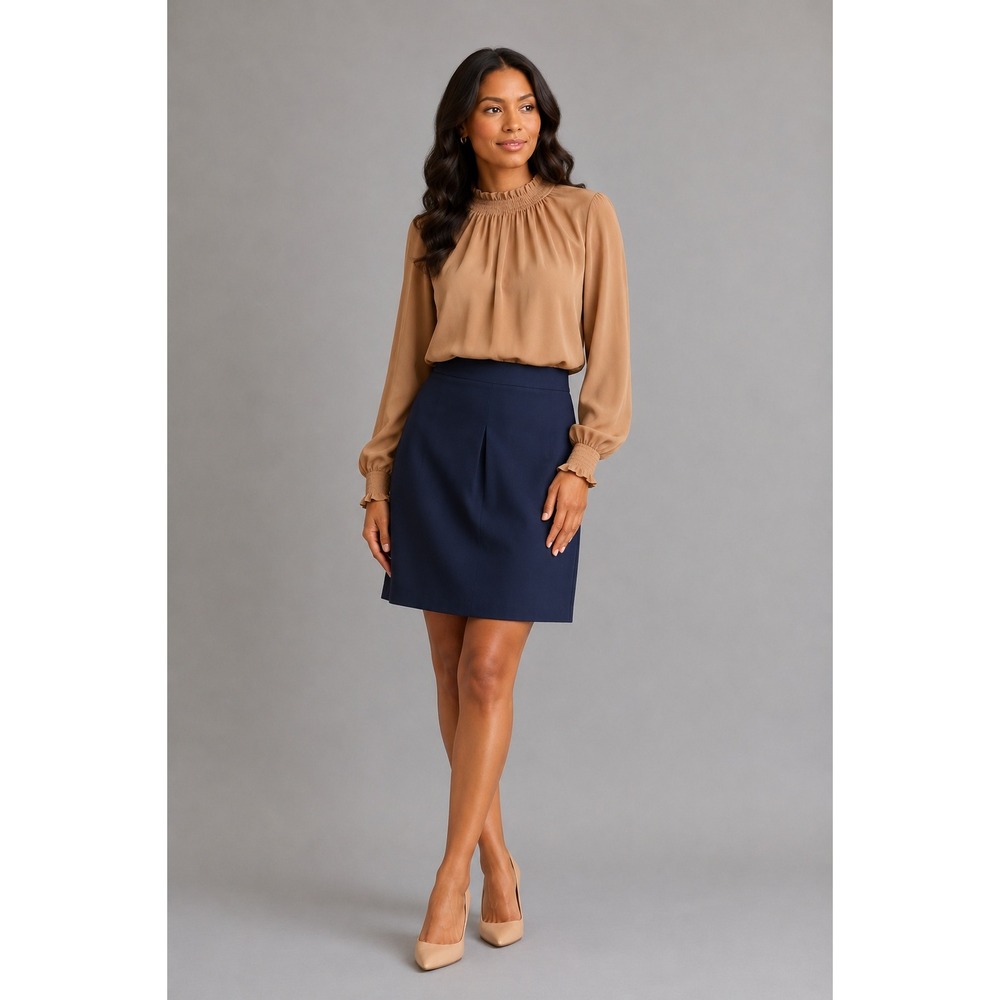 Dressbarn Navy Blue Pencil Skirt Size 8 Professional Lined Career Office Wear